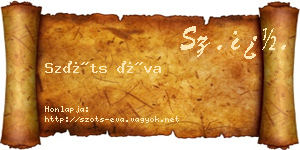 Szőts Éva névjegykártya